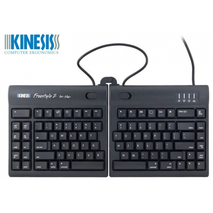 delená klávesnica Kinesis Freestyle2 pre Mac 2x USB Hub čierna (KB800HMBUS)